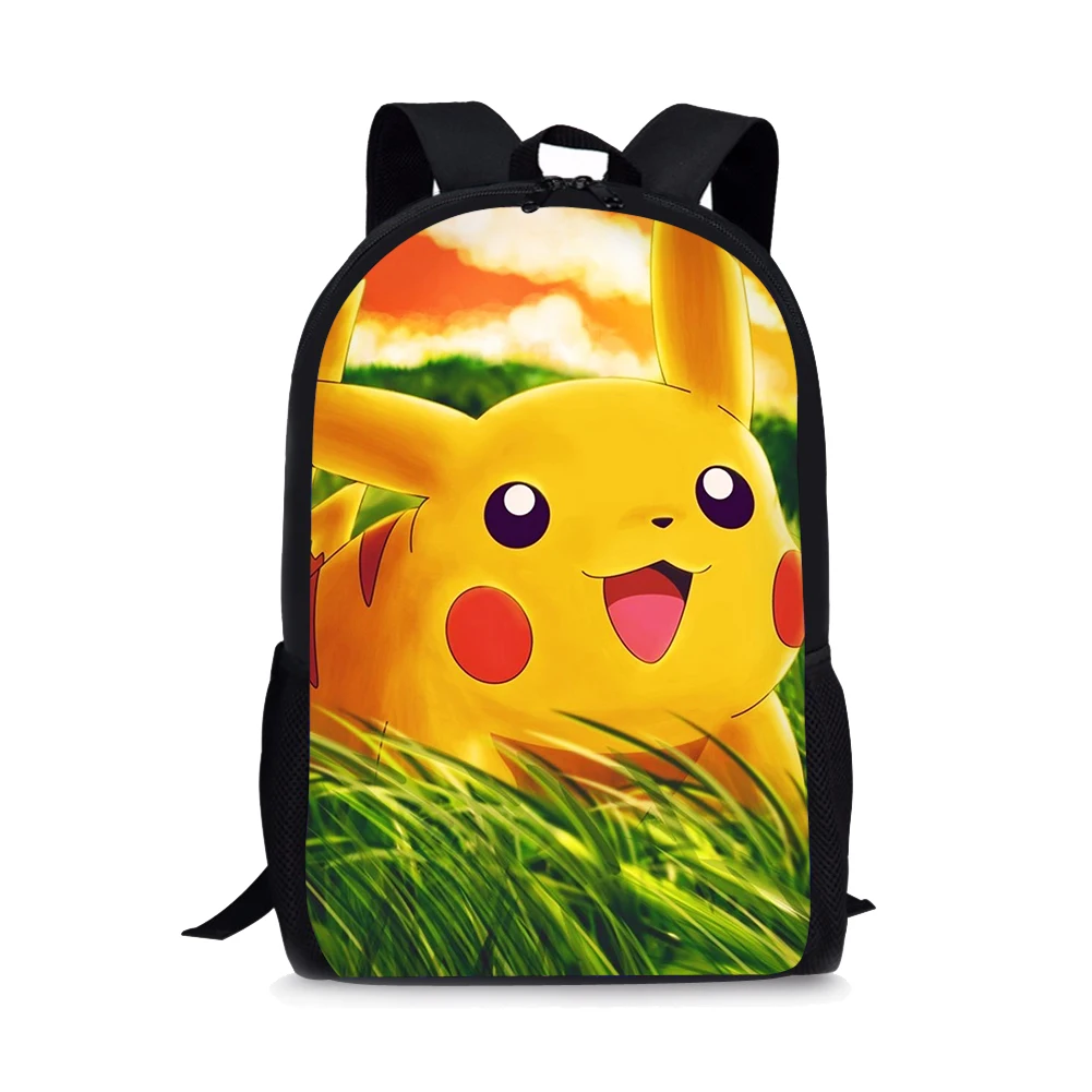 Pikachu Style Print New Large Schoolbag Student School Backpack Waterproof Bagpack Capacity Primary Book Bags
