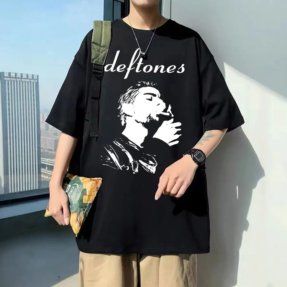 

Limited Deftones Graphic T Shirt Around The Fur Print T-shirts Men's Vintage Tops Tees Men Women Fashion Casual Oversized Tshirt
