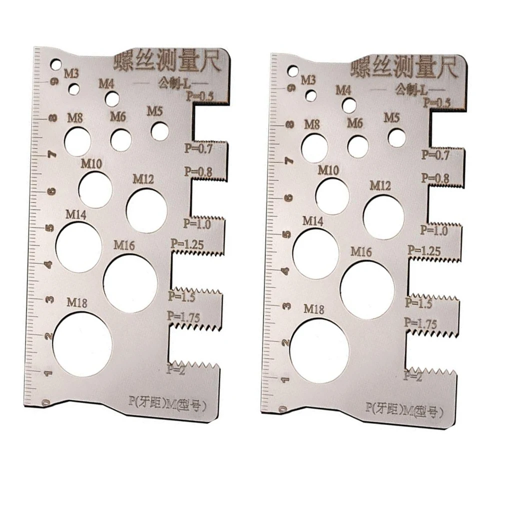 Калибр шага винта, линейка, измерительный инструмент, болт, гайка, метрические инструменты для измерения угла из нержавеющей стали