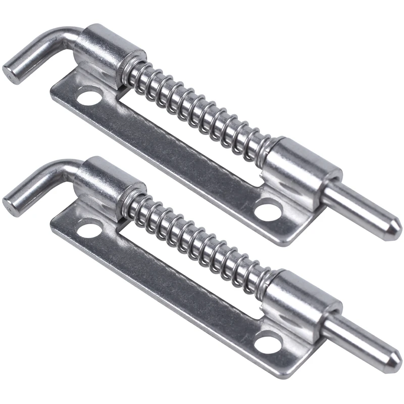 

2X Hardware Spring Loaded Metal Security Barrel Bolt Latch 3.5 Inch Long Silver Tone