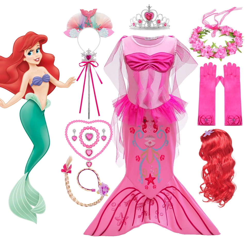 

Детское платье принцессы Ариэль, с коротким рукавом и юбкой-годе