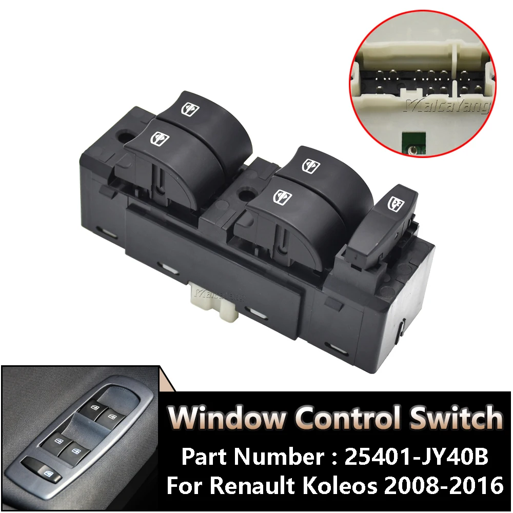 

High Quality 25401-JY40B Master Electric Power Window Switch For Renault Koleos 2008-2016 25401JY40B Car Accessories