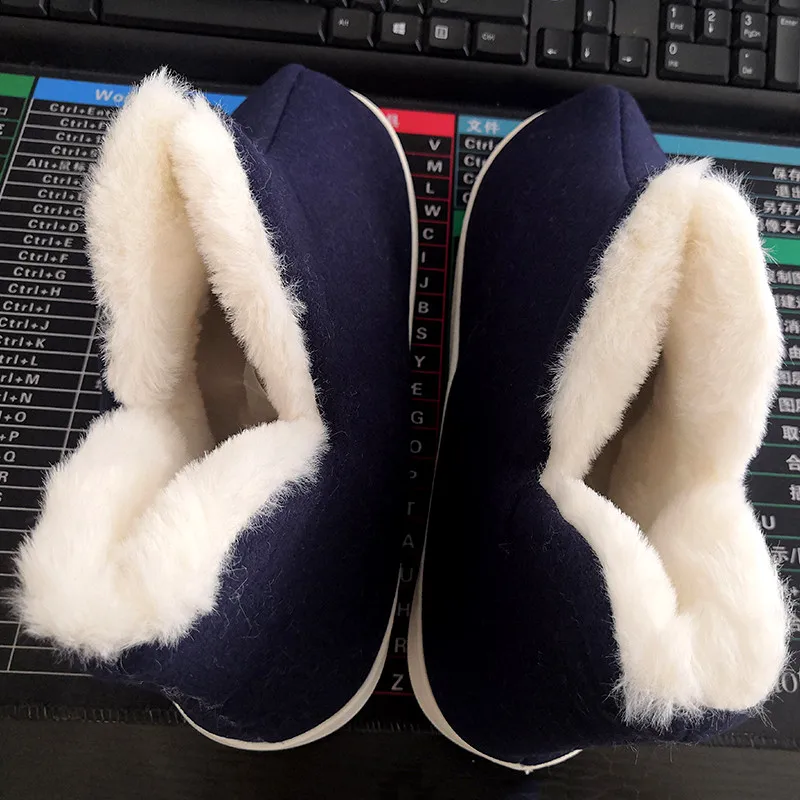Plush Warm Home Flat Slippers Lightweight Soft Comfortable Winter Slippers Bag Heel Men Women Cotton Shoes Indoor Plush Slippers