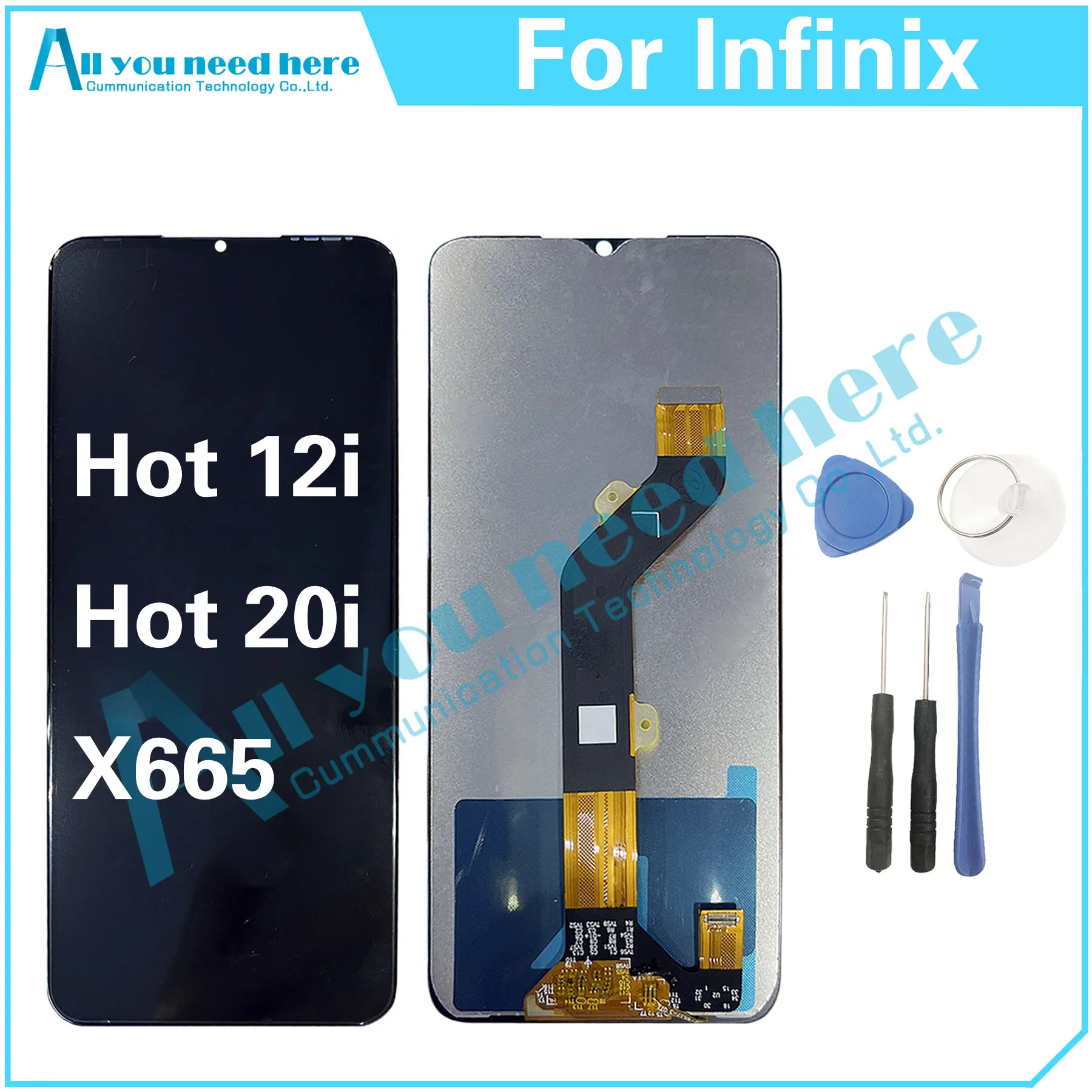 

100% Test AAA For Infinix Hot 20i 12i X665 LCD Display Touch Screen Digitizer Assembly Repair Parts Replacement