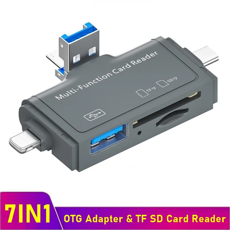 

Адаптер 7 в 1 с поддержкой SD, TF и Micro-карт