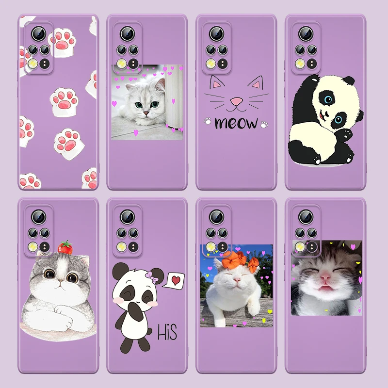 

Cute Cat Love Liquid Silicone Soft Cover For Honor 50 SE 30 30S 20 20i 10i 10X 9S 9C Play 4 4T Pro Lite Phone Case
