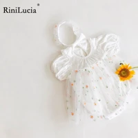 rinilucia cute newborn baby girl short sleeve mesh lace romper jumpsuit tutu dress outfits clothes