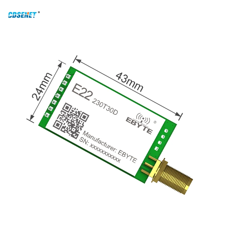 Lora SX1262 Wireless RF Module 230MHz CDSENET E22-230T30D Low Power 30dBm 10Km SMA-K RF Interface