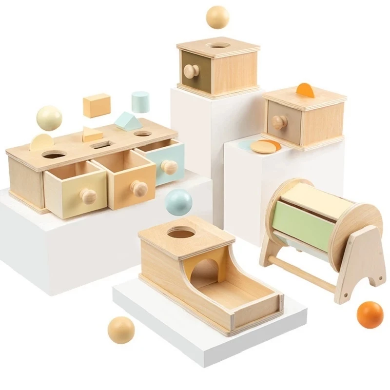 

Wooden Montessori Toys Coin Box Drawer Kids Game Science Educational Preschool Training Baby Early Learning Teaching Aids Toys