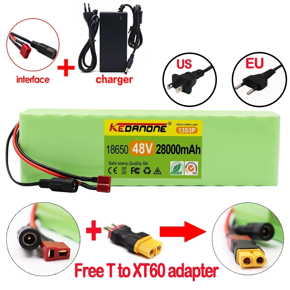 

48v lithium ion Batterie 30Ah 1000w 13S3P 18650 li-ion Battery Pack For 54.6v E-bike Electric bicycle Scooter with BMS + Charger