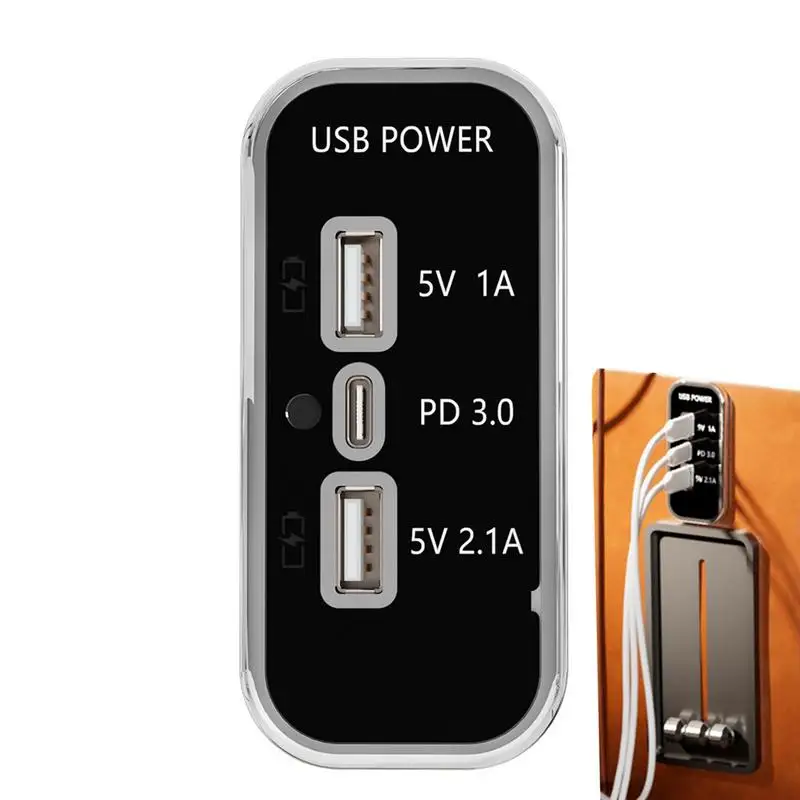 

USB Charging Splitter Dual USB-A One Type-C Car Charger Socket Outlet Power Adapter For Motorcycle Camper Truck ATV Boat Car RV