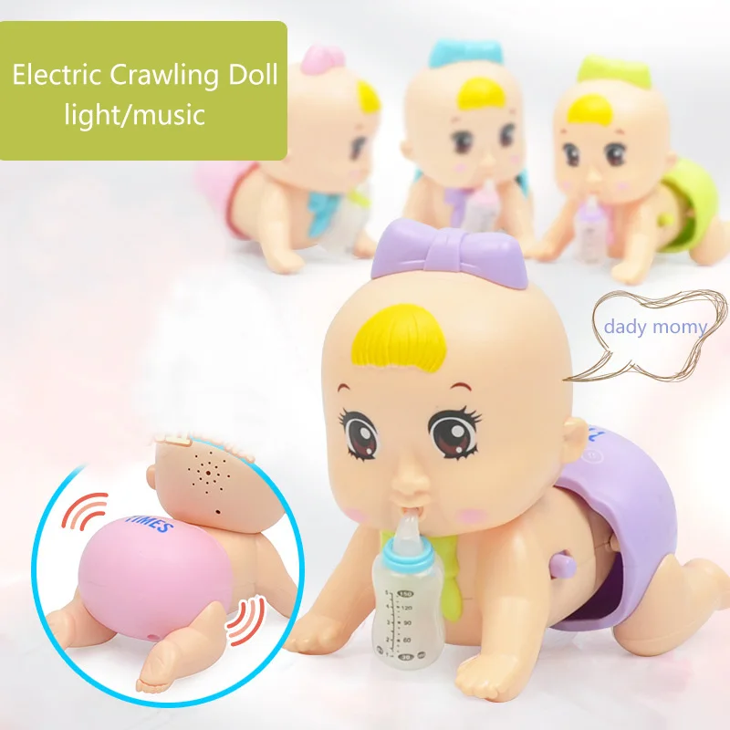 

Мини детские игрушки для ползания, милая головоломка, электрическая музыка для ползания, для девочек и мальчиков, руководство по ползанию, раннее обучение, детские игрушки