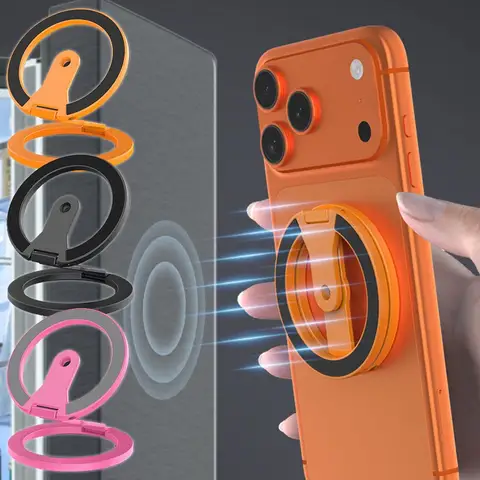   Магнитный держатель для телефона MagSafe, двусторонняя магнитная застежка, вращающаяся и складная металлическая подставка-держатель.