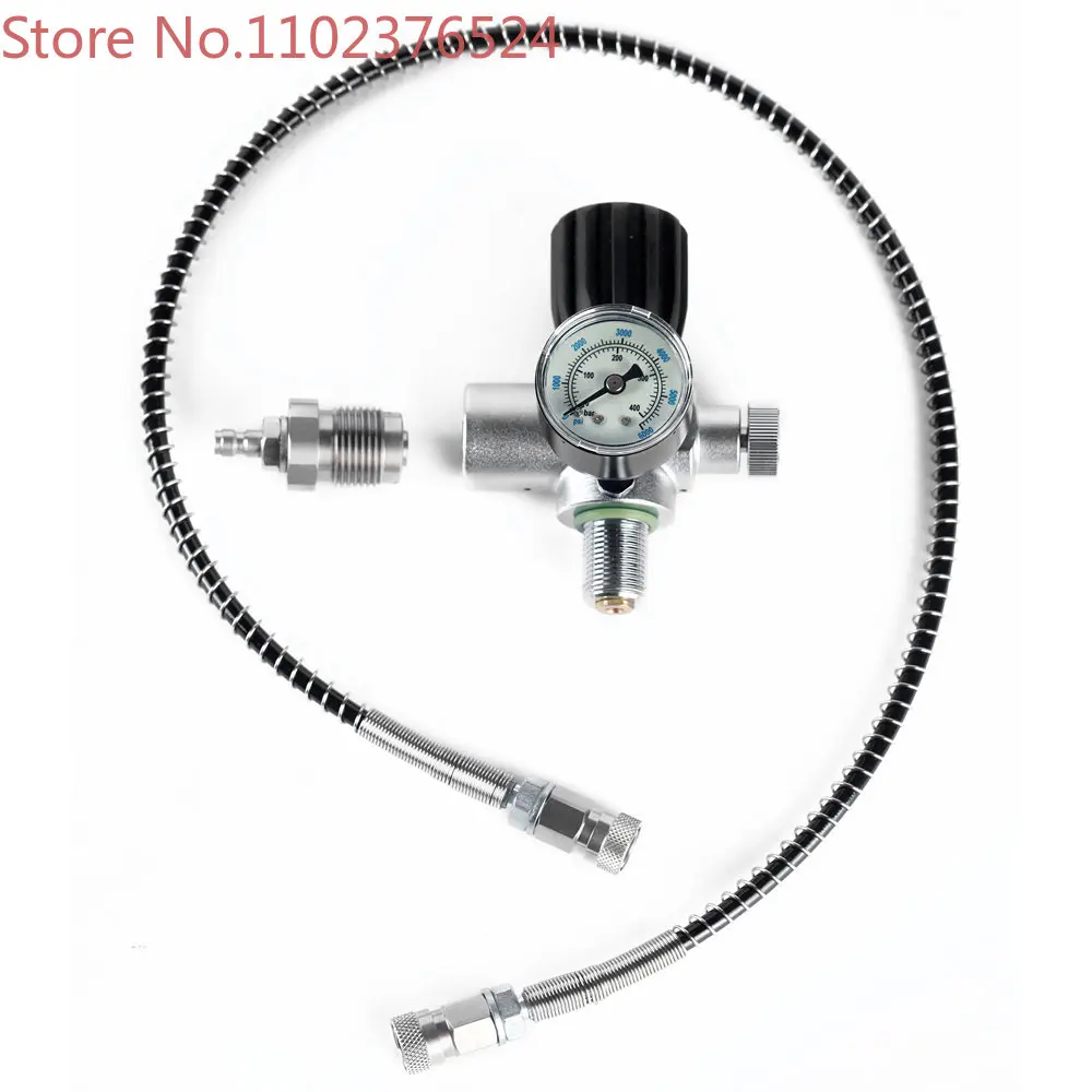 

M18x1.5 PCP Scuba Tank Charging Valve Air Filling Station Refill Adapter with 400bar 6000psi Gauge 50cm High Pressure Hose