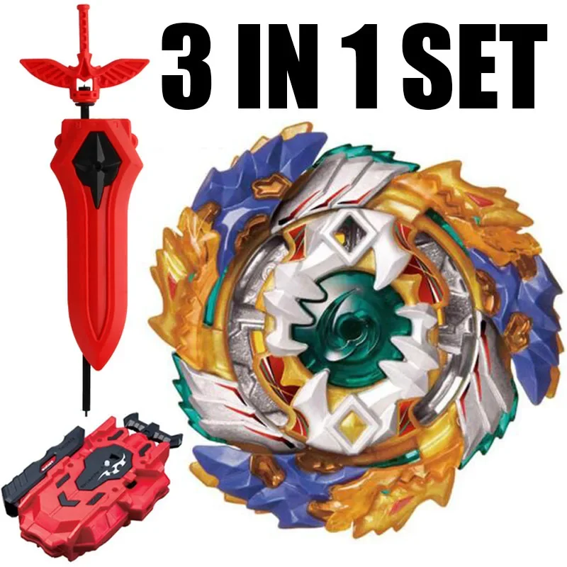 Фото Набор для начинающих B-X TOUPIE BURST BEYBLADE Spinning Top Geist Fafnir Burst с пусковым устройством B-122 и новым пусковым устройством Sword LR №1