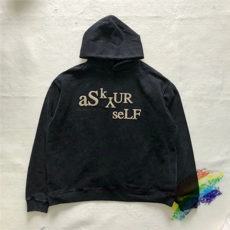 

Embossed ASKYURSELF Hoodie Men Women 1:1 High-Quality Nice Washed ASKYURSELF Pullovers 3D Foam Printing Sweatshirts
