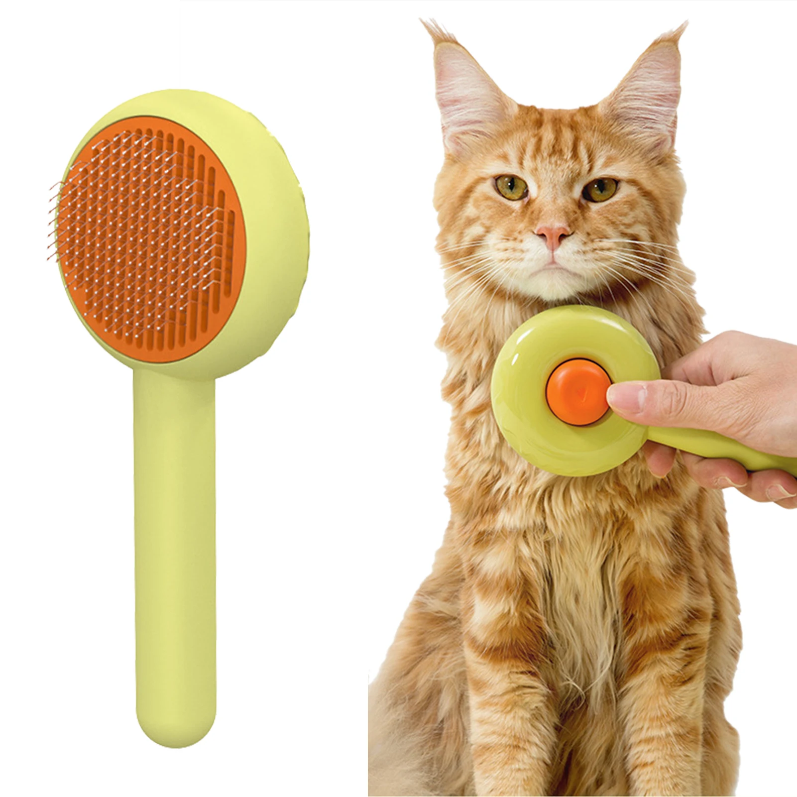 

Cat Grooming Brush for Shedding Remove Floating Hair Cleaning Needle Comb for Indoor Cats and Dogs