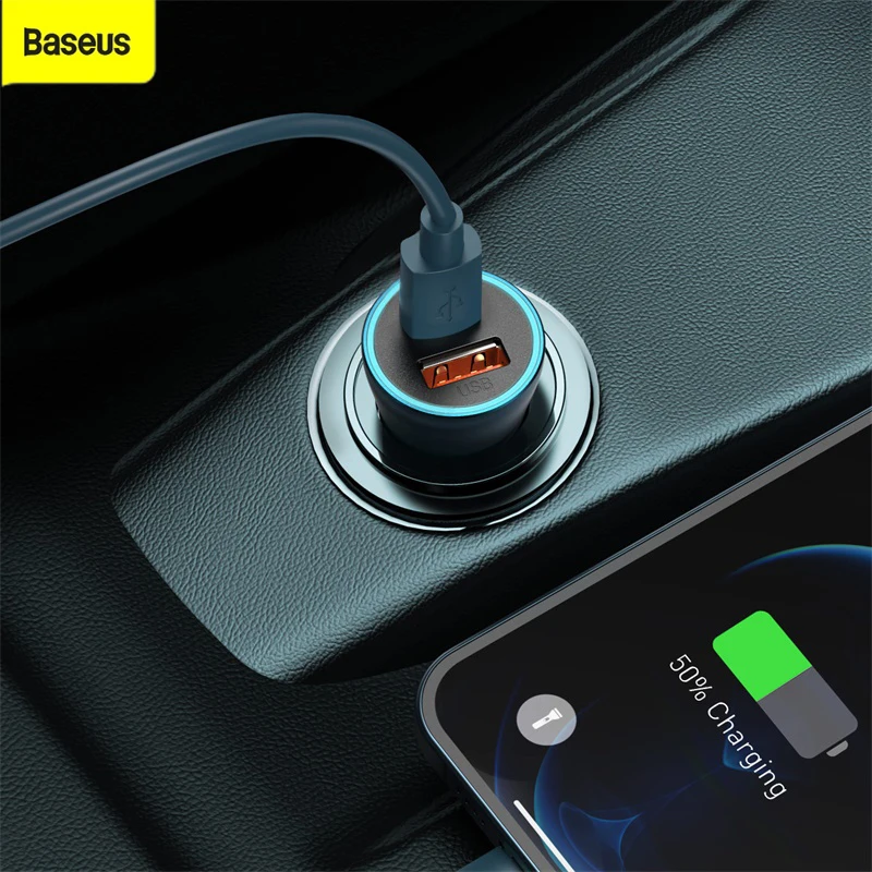 

Baseus PD 40W Car Charger USB Type C Fast Charging For iPhone 12 Pro Max Car Phone Charger with QC 4.0 Quick Charge for Huawei