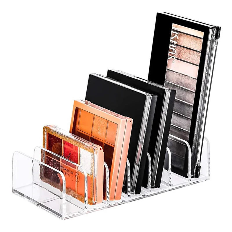 

7 Grids Clear Acrylic Eyeshadow Compact Organizer Drawer Organization Divider Makeup Storage Box Transparent Slot Cosmetics Case