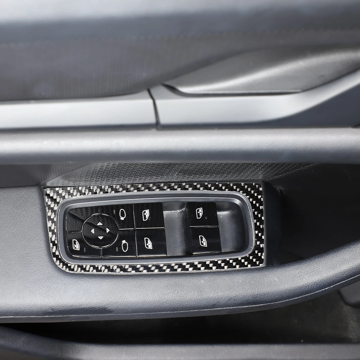 

For Porsche Taycan 2019 2020 2021 2022 Soft Carbon Fiber Car Window Lifting Switch Cover Trim Sticker Interior Car Accessories