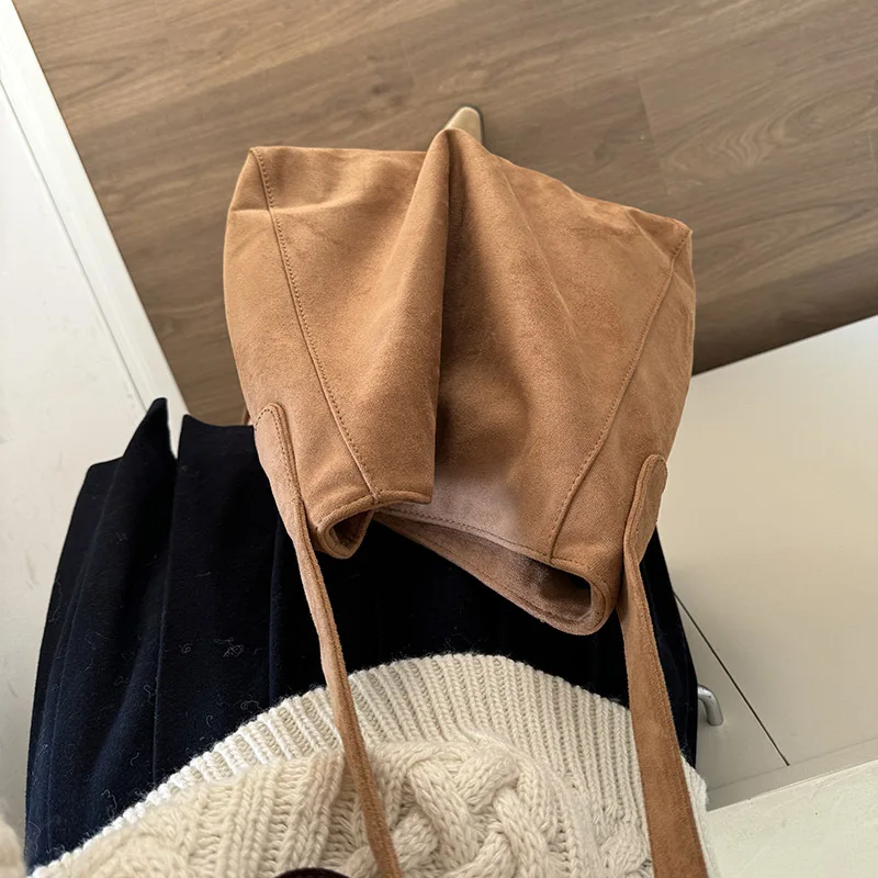 Женские сумки-ведра из искусственной замши большая вместительная женская сумка