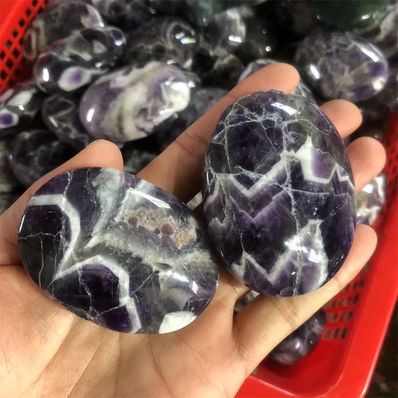 

Dream Amethyst Palim Massage Stones Natural Gems Polished Quartz Crystal Healing Reiki Gemstones Decoration