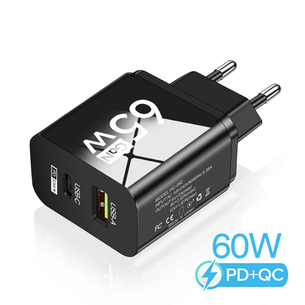 

PD 65W GaN USB Type C Fast Charging Quick Charger 3.0 Wall Charger Adapter For iPhone 14 13 Pro Xiaomi Samgsung Phone Charger