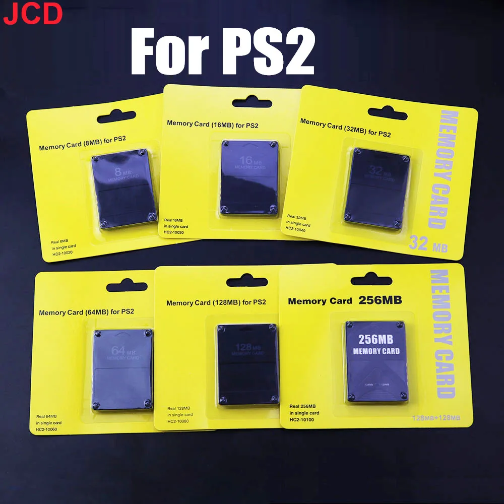 

JCD 1pcs For PS2 Expansion Cards 8MB/16MB/32MB/64MB/128MB/256MB Megabyte Memory Card For PS2 Slim Game Data Console