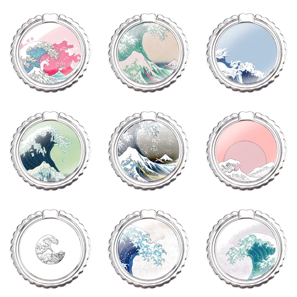 Искусство волны, японский телефон, телефон, кольцо, подставка, металлический держатель, симпатичный креативный модный дизайн