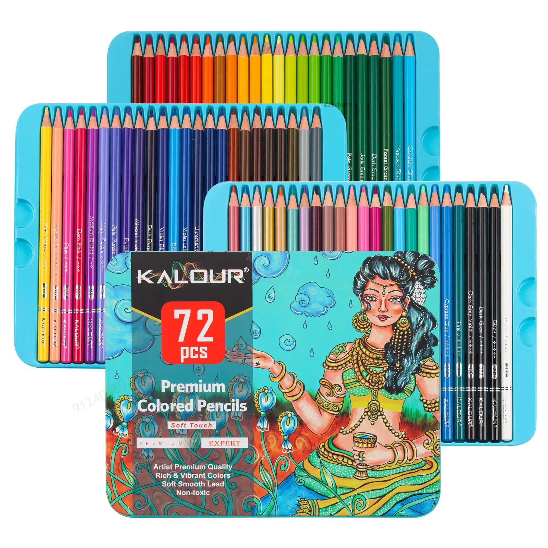 

KALOUR Professional 72 Colors Oil Pencil Lead Art Coloring Book Painting Colored Pencils Oil Drawing Sketch Art Supplies