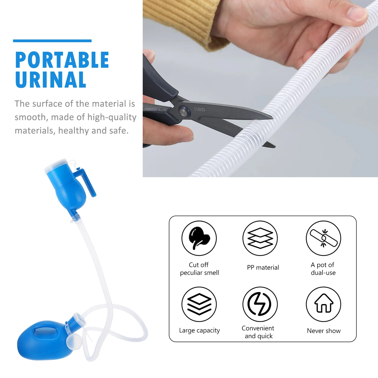 1 шт. портативный пластиковый горшок для мочеиспускания с трубкой |