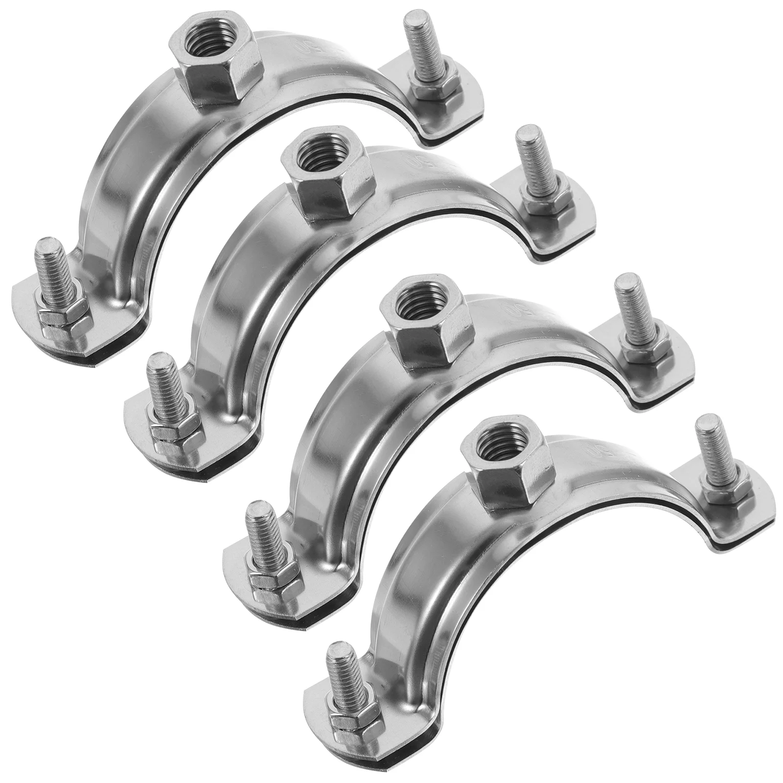

4 Pcs Water Pipe Support Tube Clamps Decorative Hose Holder Leak-proof Clip Metal Fence All Steel Post Bracket Woodworking