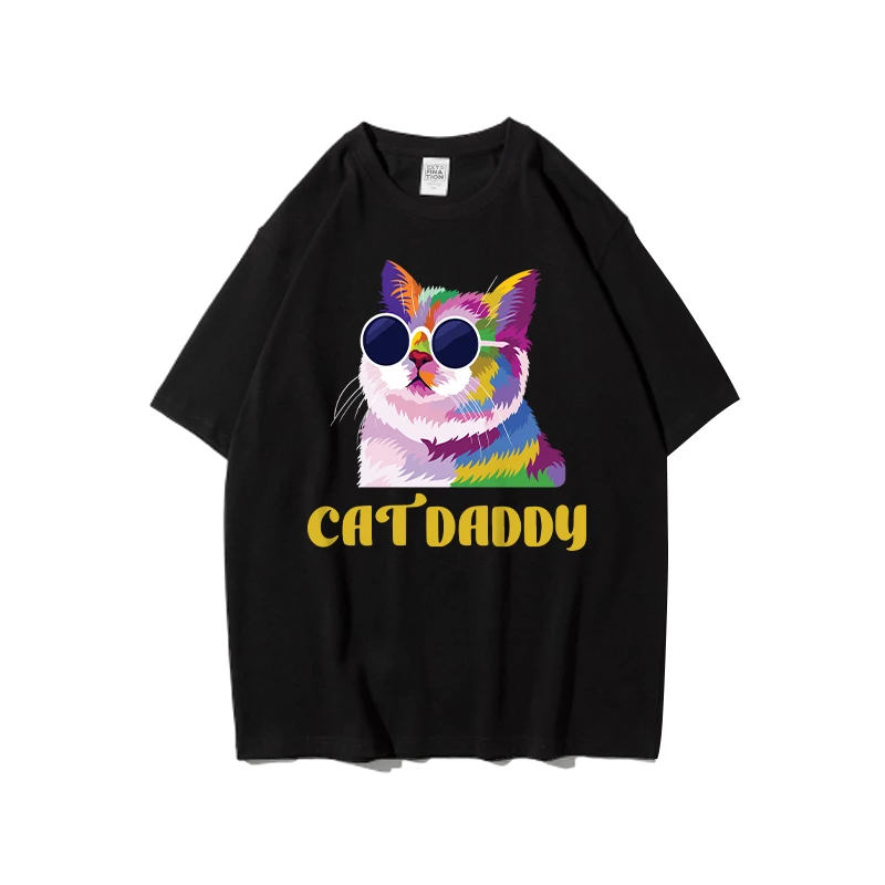 Футболка Extfine мужская с рисунком кота модная дизайнерская брендовая уличная