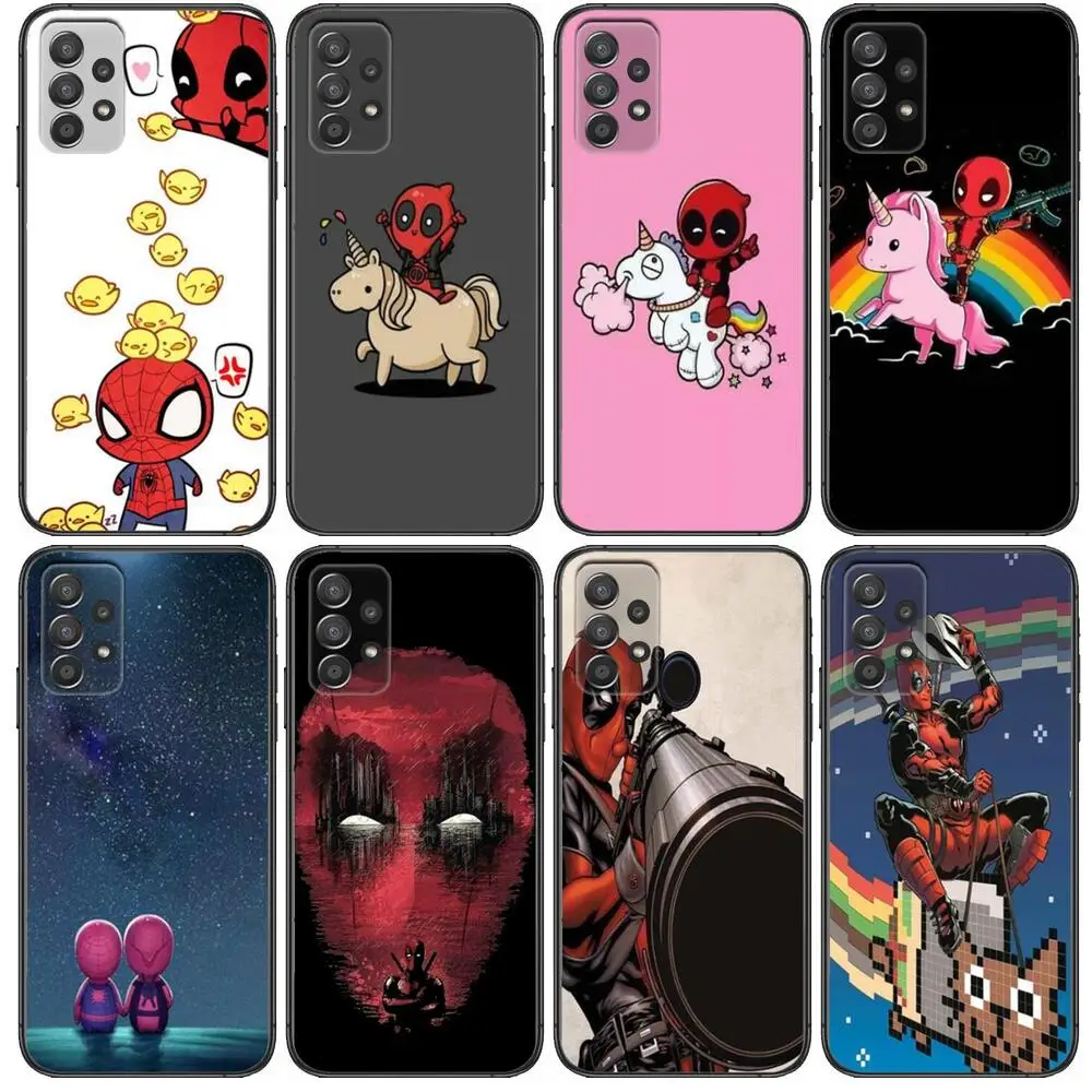 

cute Marvel Deadpool Phone Case Hull For Samsung Galaxy A70 A50 A51 A71 A52 A40 A30 A31 A90 A20E 5G a20s Black Shell Art Cell Co