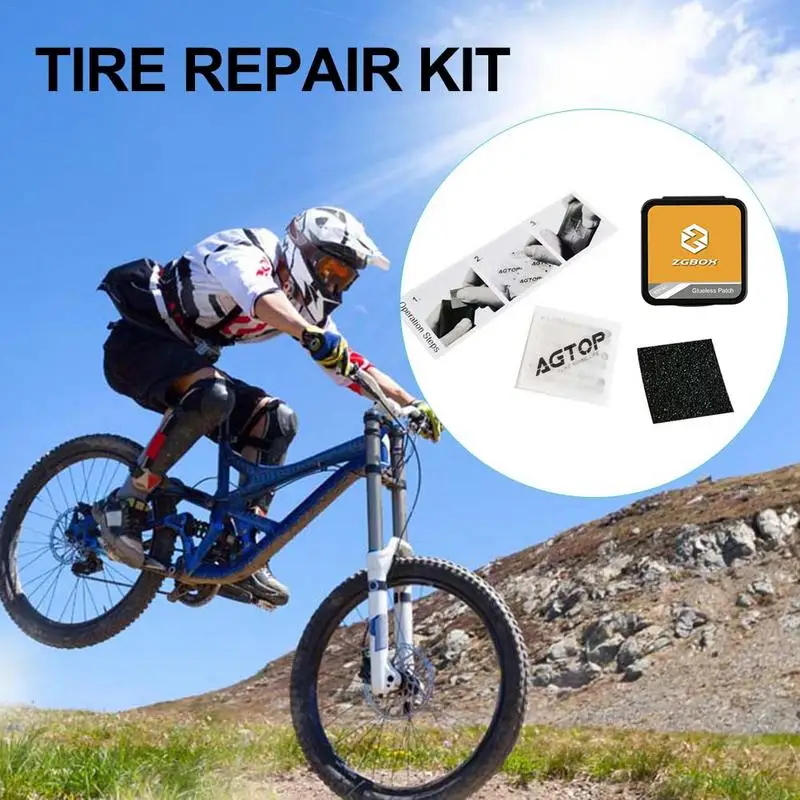 Portable Flat Tire Repair Kit Motorcycle Rubber Tire Repair Patch Kit Universal Bike Tire Repair Rubber Path Glue Kit