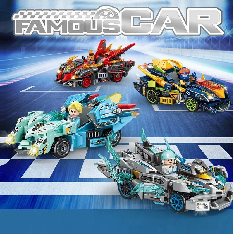

Creative Block Super Racing Car Toys Bricks MOC Building Blocks DIY Roleplay STEM Collectible Model Kits Gifts Boy Child Adults