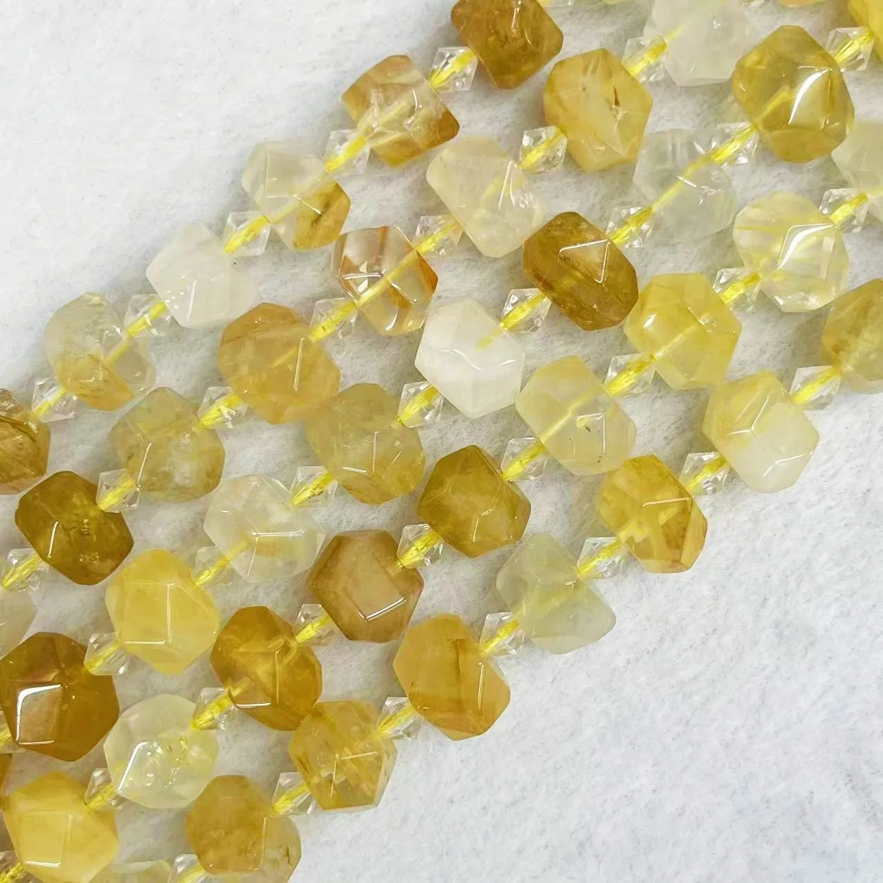 

Top Grade Natural Yellow Gum Flower Crystal Ghost Stone Irregular Quartz Loose Beads Genuine Gemstone For DIY Jewelry Making