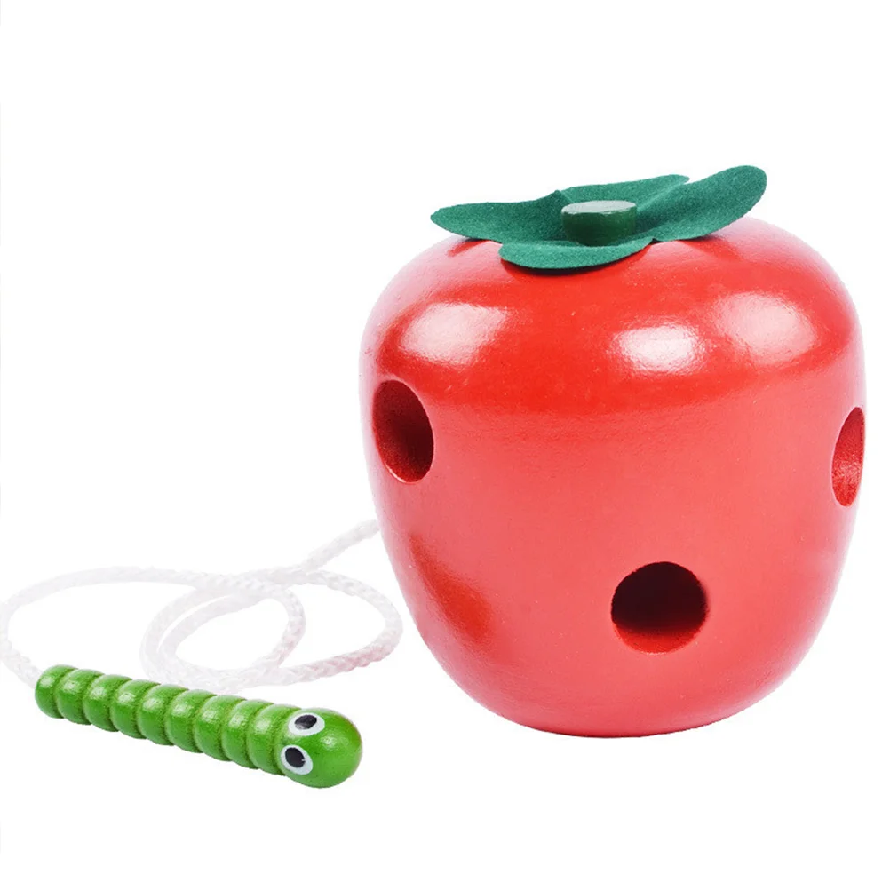 

Threading Lacing Apple Wooden Montessori Cheese S