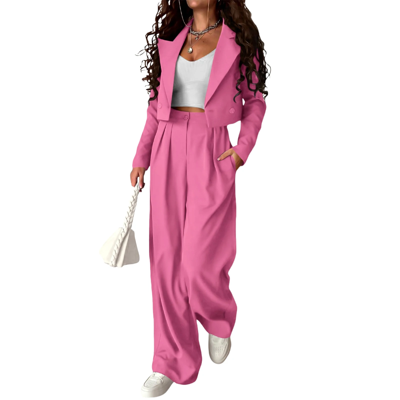 

Женский короткий Блейзер и брюки с высокой талией