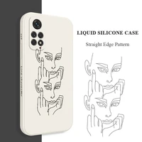 line art beauty phone case for xiaomi redmi note 11 11e 11s 11t 10 10t 10s 9t 9 8 7 pro 10c 9a 9c 9t 4g 5g cover