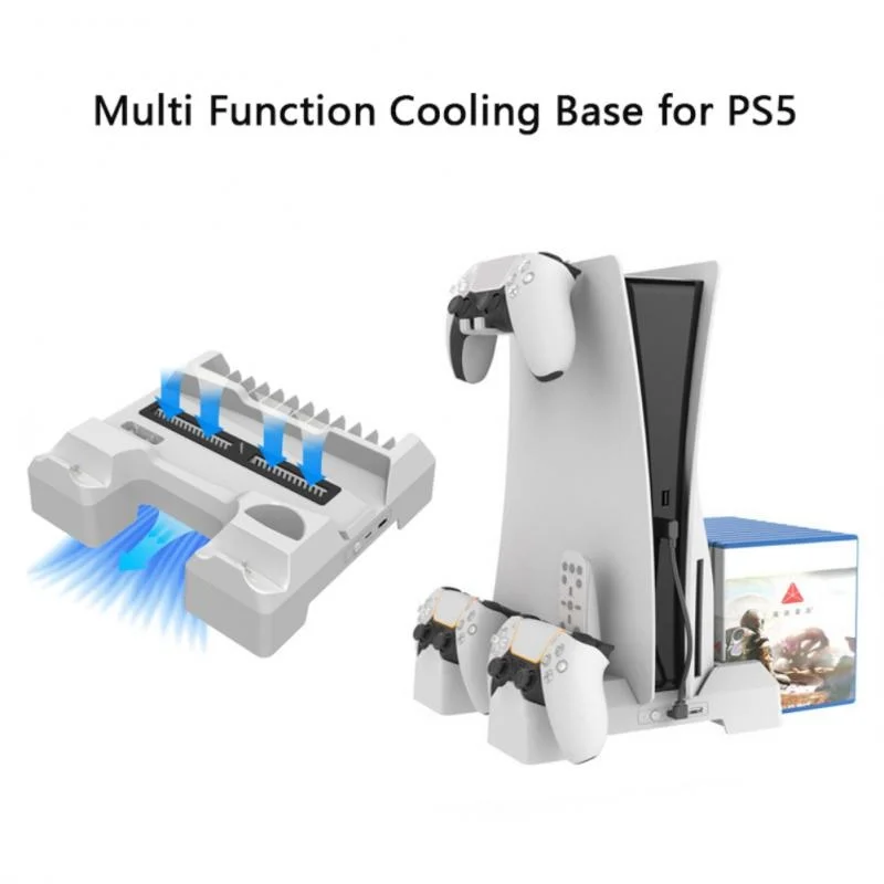 

PS5 Cooling Base Game Host Console Vertical Stand pad Charging Station CD Storage Dock For Playstation 5 Accessories