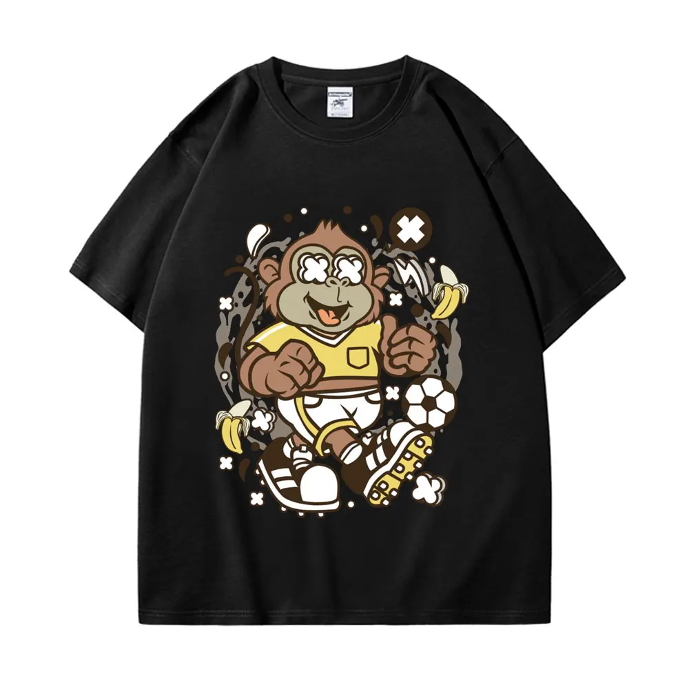 

A Monkey Who Loves Bananas Graphic T Shirt Men Women Fashion Harajuku Tees Summer Hip Hop Casual Oversized T-shirts Streetwear