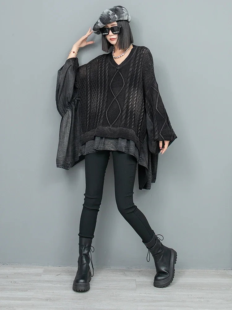 Женский вязаный свитер с оборками Do Old свободный винтажный пуловер оверсайз