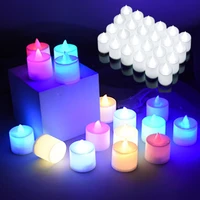 14 28 56 pcs decorated candles for table decoration wedding fake candle home decorative simulation led proposal birthday