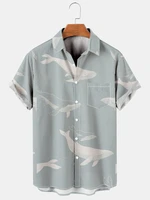 molilulu mens fashion vintage clothing printed casual breathable hawaiian short sleeve shirt