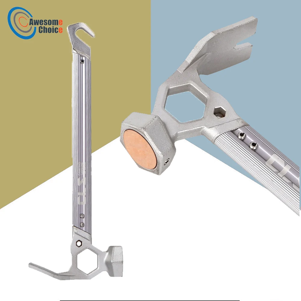 

Outdoor Camping Tent Peg Hammer Nail Puller Hammer Multi Functional Hammer Wild Survival Equipment Tent Stake Remover