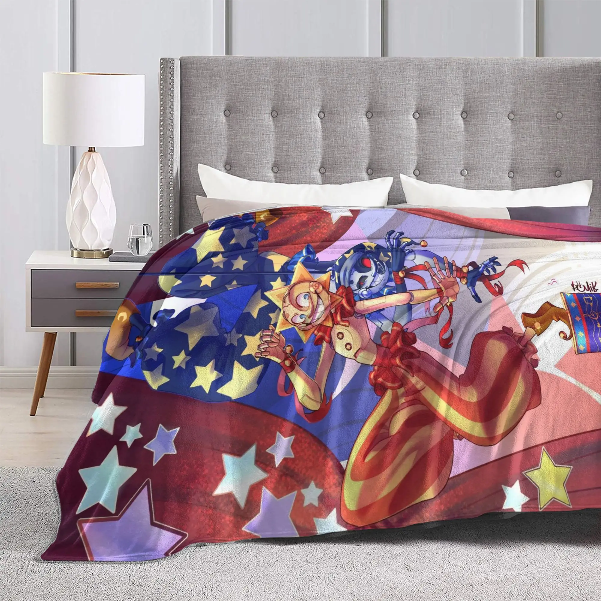 Комфортное одеяло Sundrop And Moondrop fnaf Merch, декоративное одеяло для кровати, ультра-мягкая фланель для дивана (art.: 3920d288698d0) - 3920d288698d0