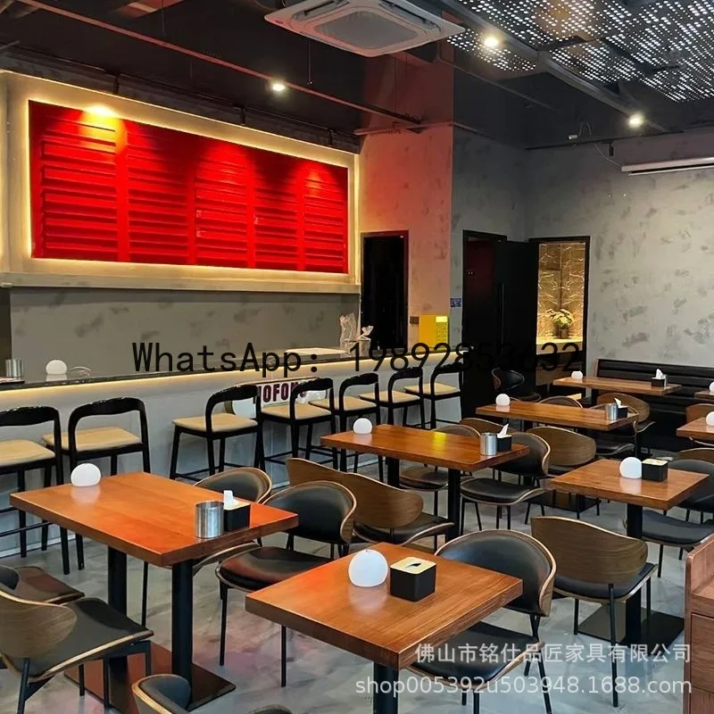 Фото XL Ретро Qingba Bar Cafe Обеденный стул Стойка для встреч и набор стульев для приема №3