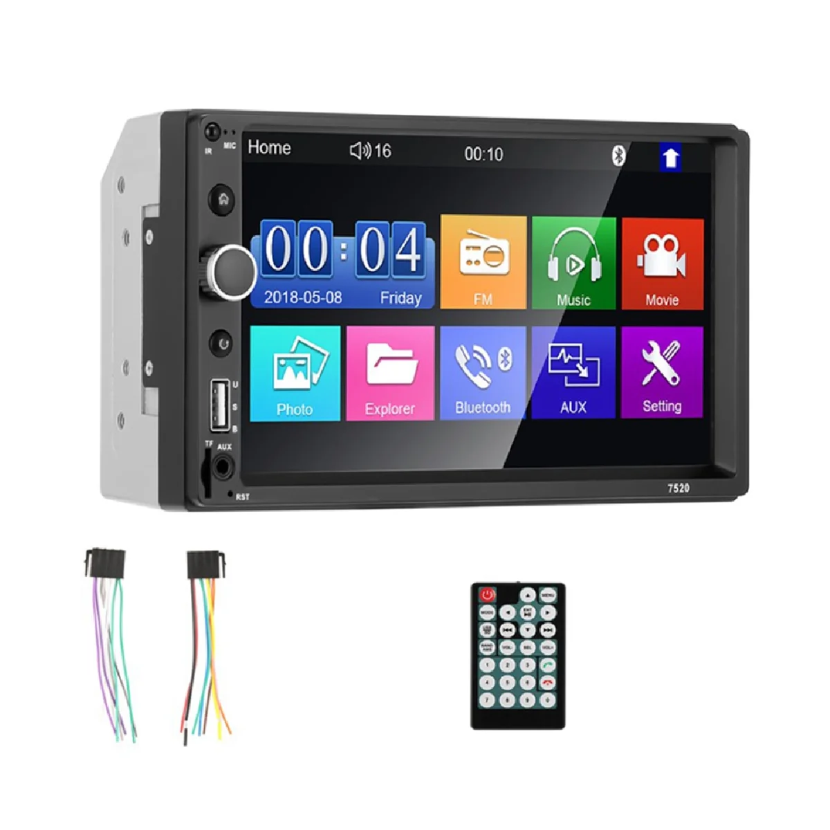

7-дюймовый автомобильный сенсорный экран, беспроводной автомобильный портативный Радиоприемник Bluetooth MP5 7520