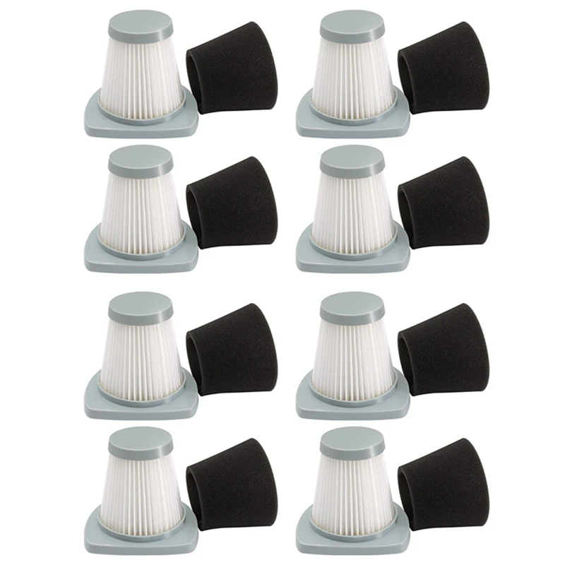 

8 Sets HEPA Filter Filter Elements Hepa Sponge Set Handheld Vacuum Cleaner Accessories Suitable For Haier ZL601R/ZL601A